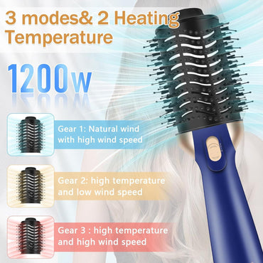 Unipampa One-Step Hot Air Brush 4-in-1 Hair Dryer & Volumizer 1200W Blue