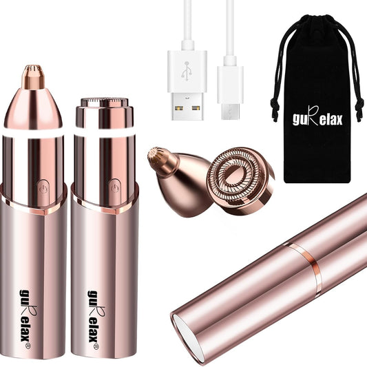 Gurelax 2-in-1 Electric Facial Hair Remover and Eyebrow Trimmer