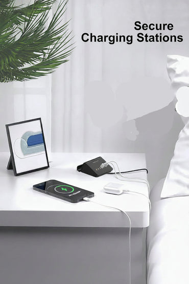 WUKUR 6-Port USB Charging Station 25W PD Fast Charge Multi-Device Adapter Black