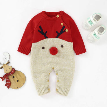 Verve Jelly Reindeer Christmas Baby Onesie Long Sleeve