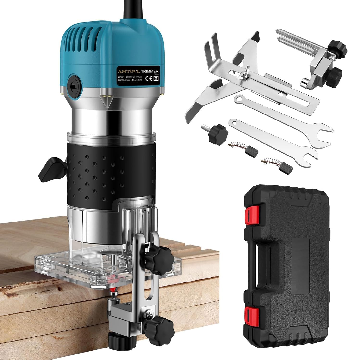 AMTOVL 800W Electric Hand Wood Trimmer Router Laminator Tool for DIY Woodworking
