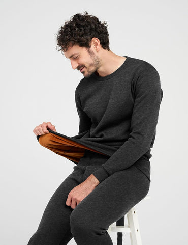 LAPASA Men's Ultra Warm Double-Layer Fleece Thermal Long Johns Set