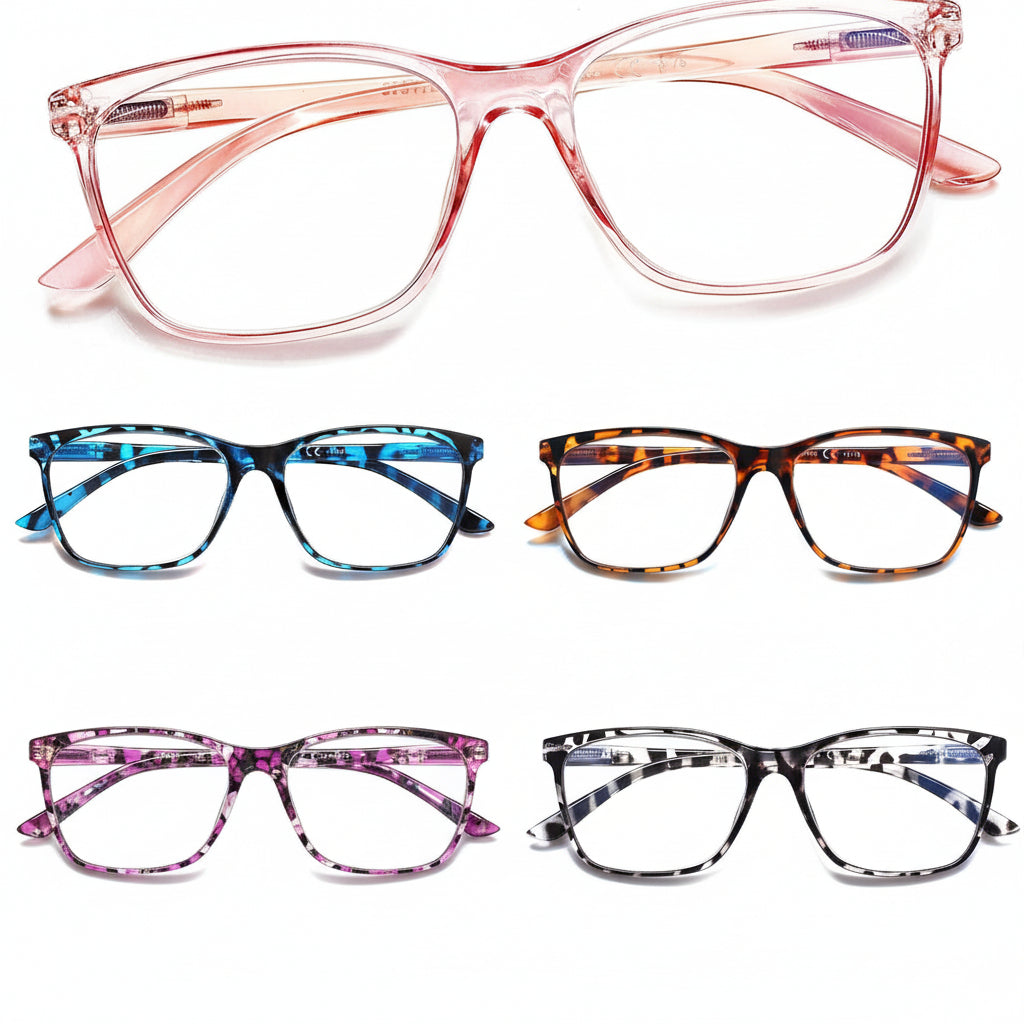 Kerecsen 6 Pack Blue Light Blocking Reading Glasses with Spring Hinge