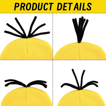 Steampunk Goggles, Yellow Beanie, Black Gloves – 3‑Piece Halloween Costume Set