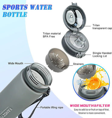 KANGZYUAN 0.9L Leak-Proof Sports Water Bottle with Flip Top - Gomix Brands Outlet