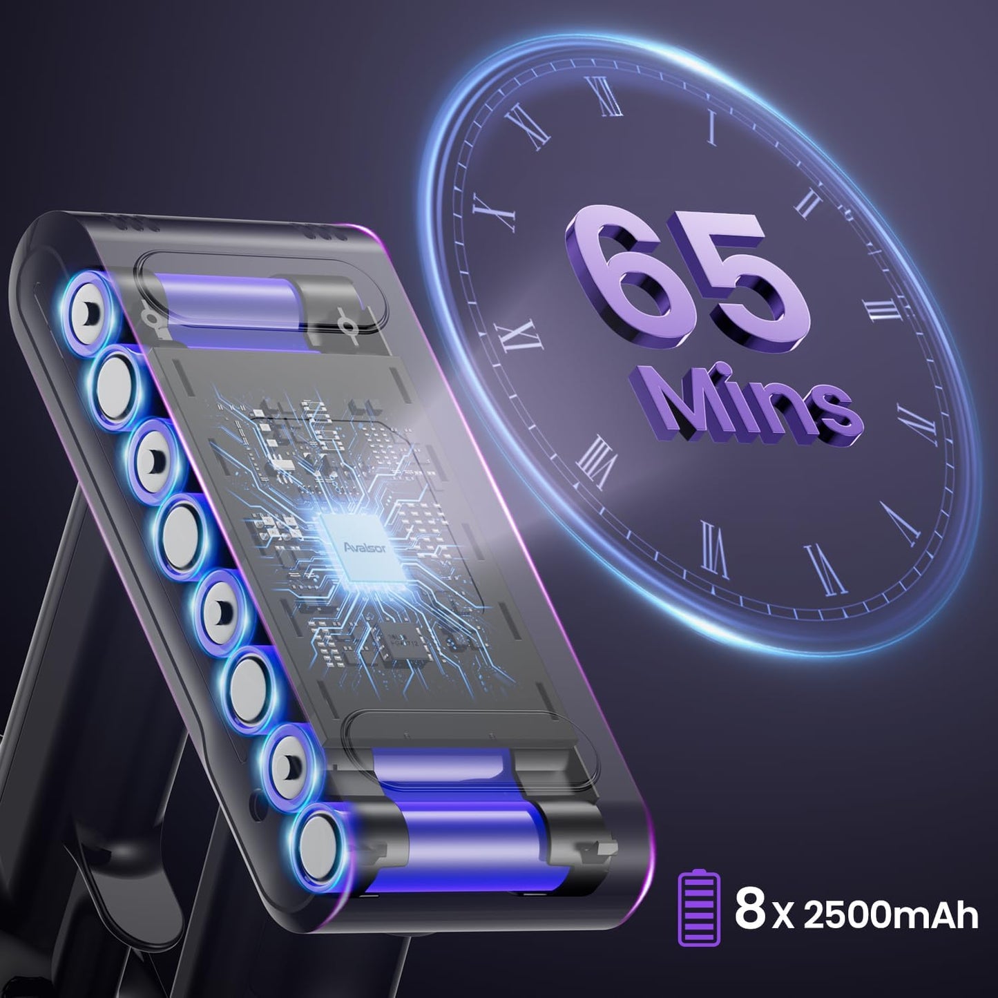 Avalsor Cordless Vacuum Cleaner: 550W Power, 45Kpa Suction, 65 Mins Runtime