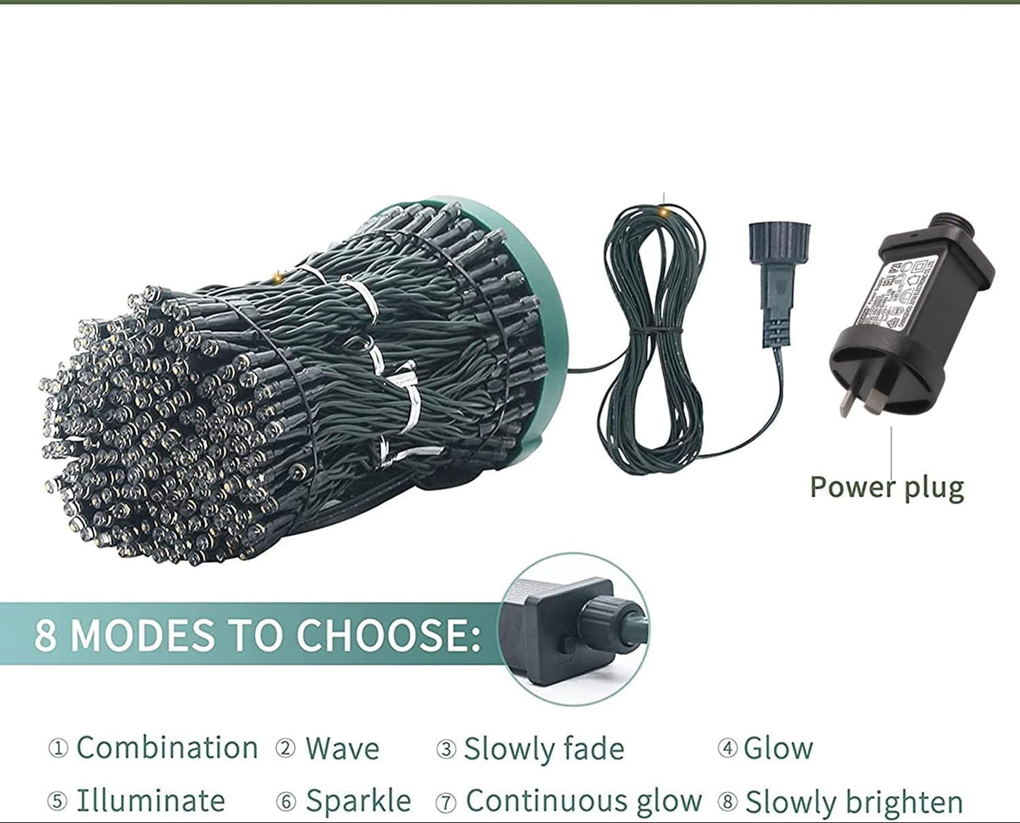 Locinoe 400 LED Christmas Tree Lights 2M x 16 Lines 8 Modes IP44 Waterproof Multicolor