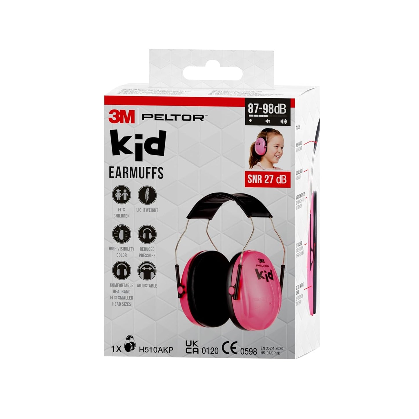 3M PELTOR Kid Pink Ear Defenders: Adjustable Headband Hearing Protection for Children