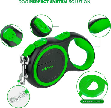 Edipets Retractable Dog Lead with Flexible Band for Walks