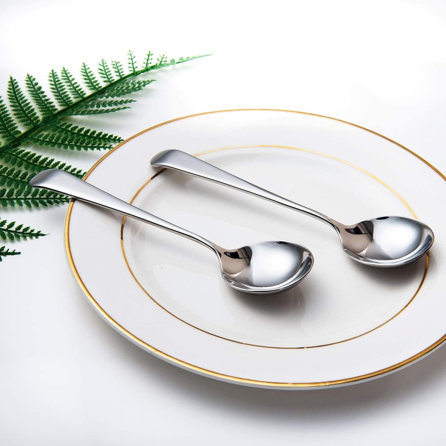 IMEEA Stainless Steel Dessert Spoons 4 Pack 6 Inch