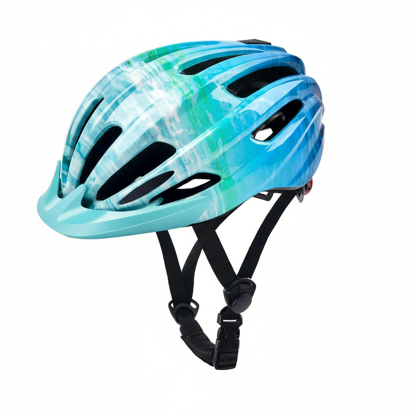 Kids Bike Helmet – Ocean Blue, Adjustable Fit with Tail Light