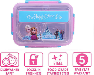 Unicorn Kids Bento Lunch Box with Tableware, 4-Compartment Insulated Stainless Steel