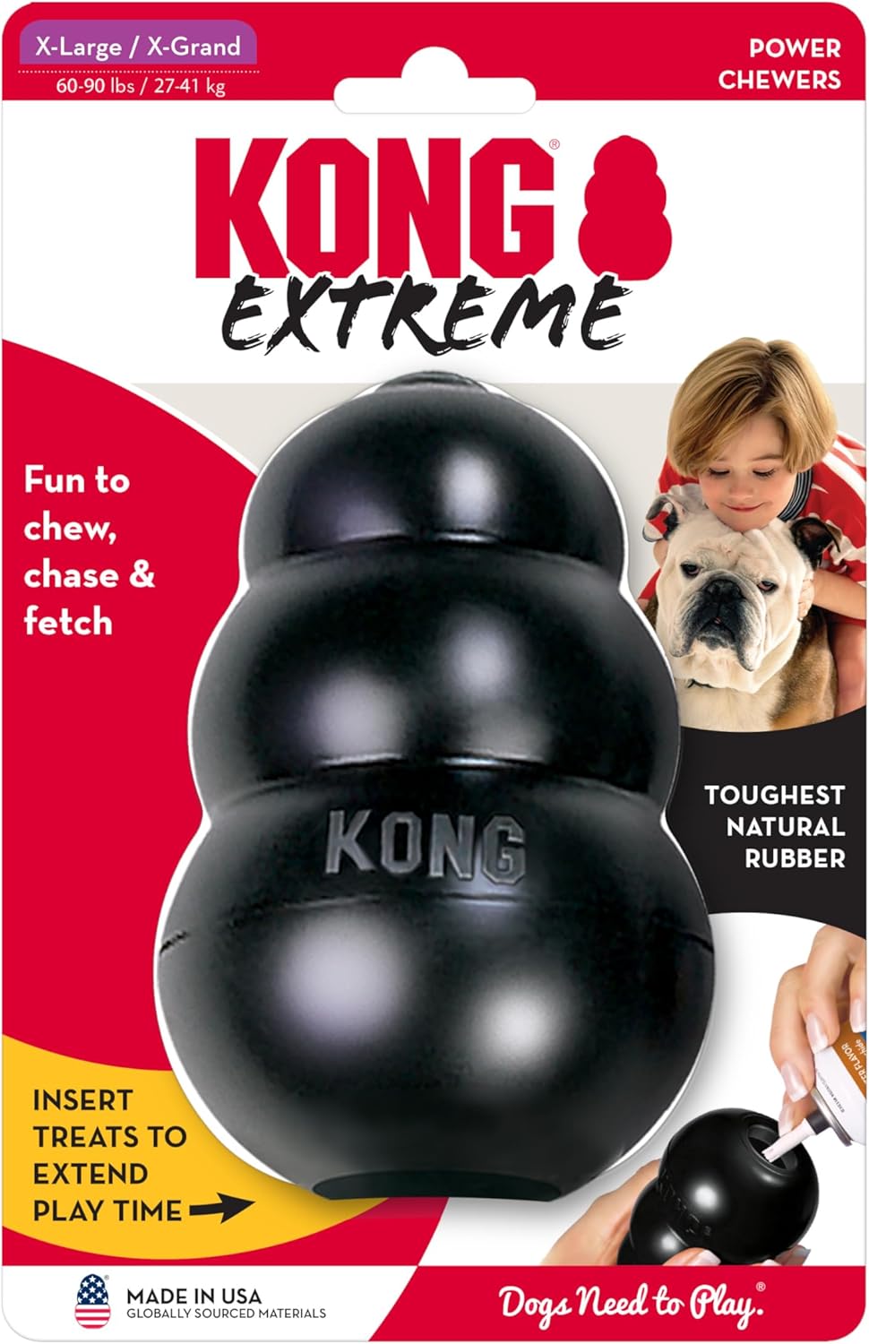 KONG Extreme Black Dog Toy - Durable Chew Toy for Power Chewers