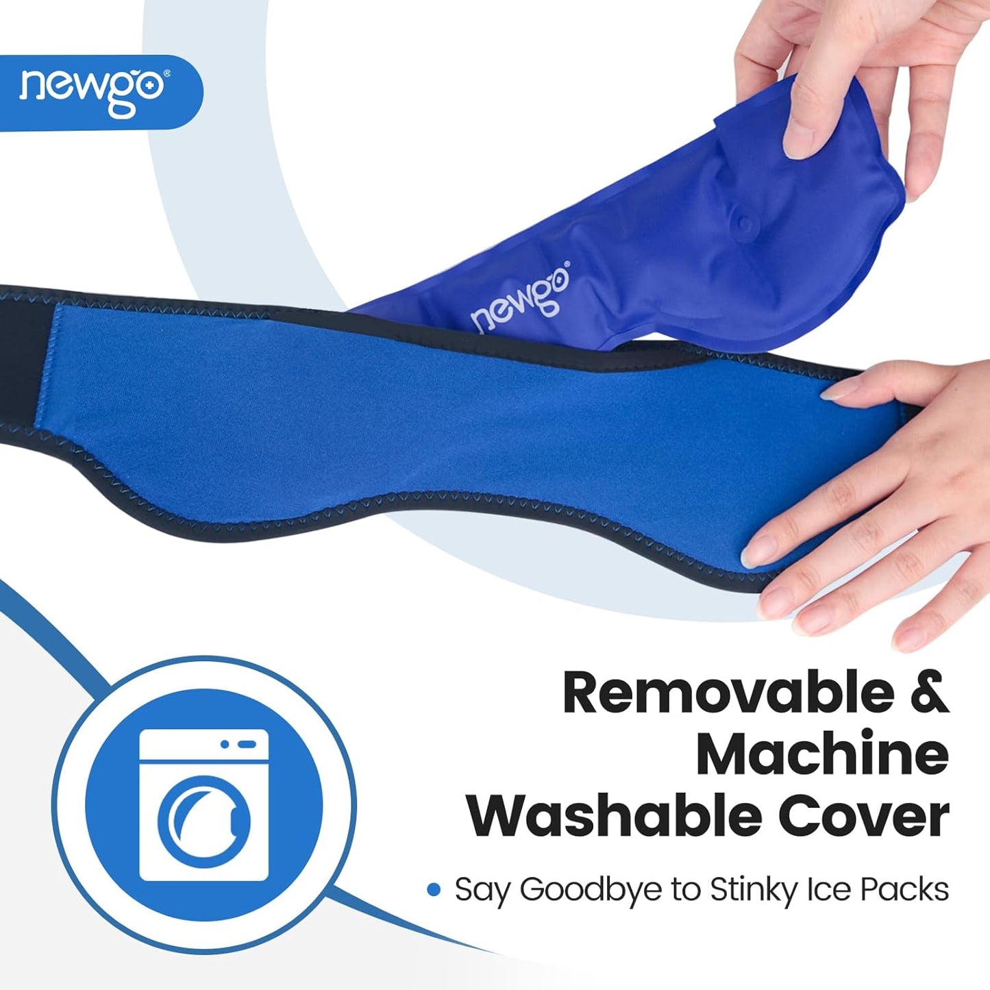 NEWGO Migraine & Headache Ice Pack Head Wrap for Sinus Pain Relief