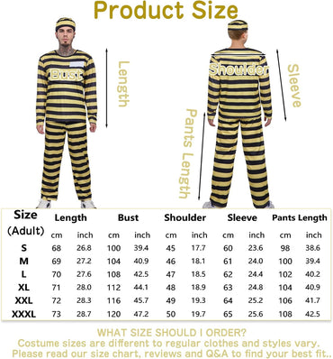 Orange Prisoner Jumpsuit Adult Costume with Hat and Handcuffs