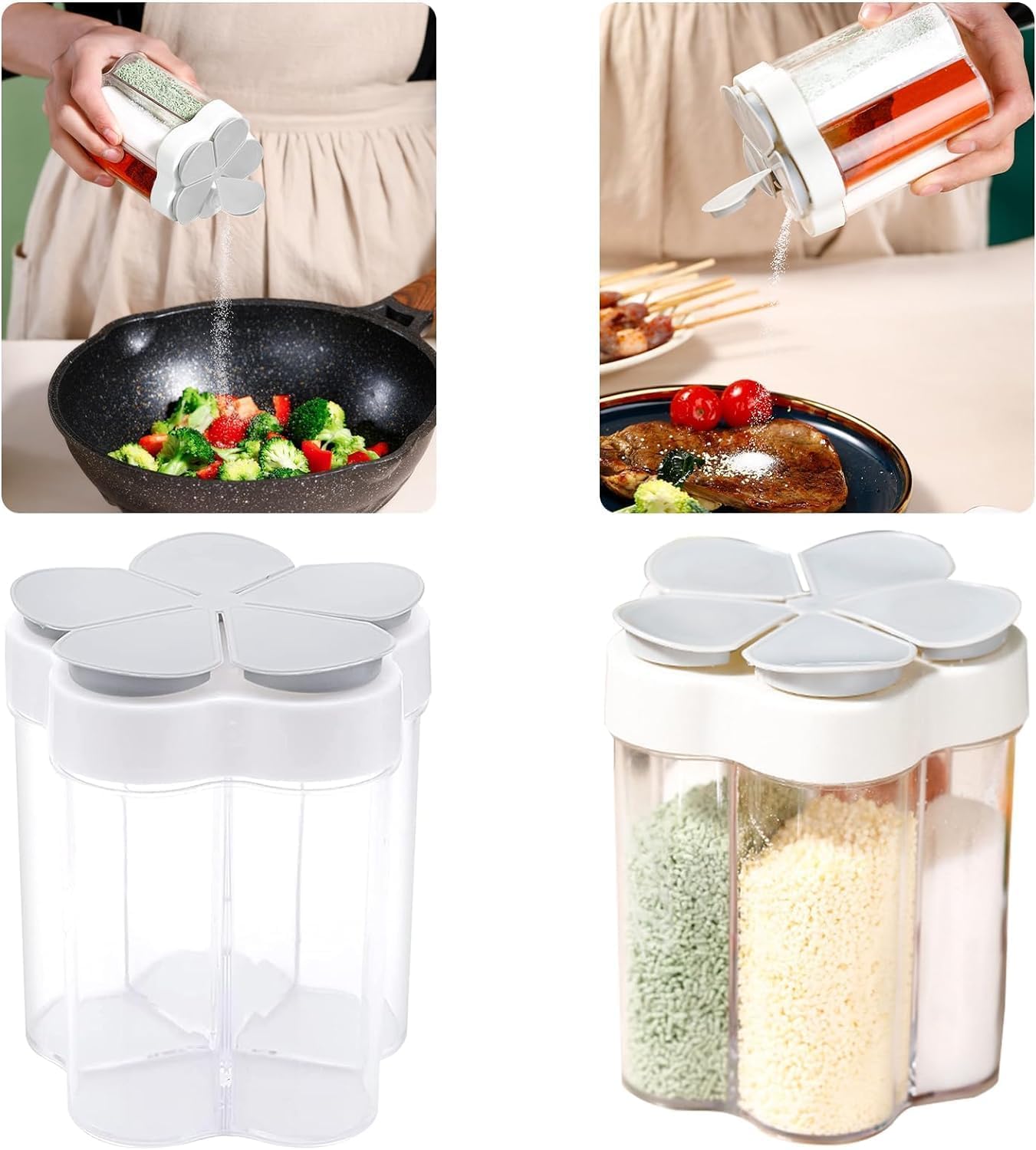 5-in-1 Camping Seasoning Dispenser - Portable Spice Container for Travel