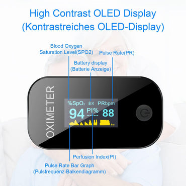 Mommed Pulse Oximeter Blood Oxygen Saturation Monitor with OLED Display