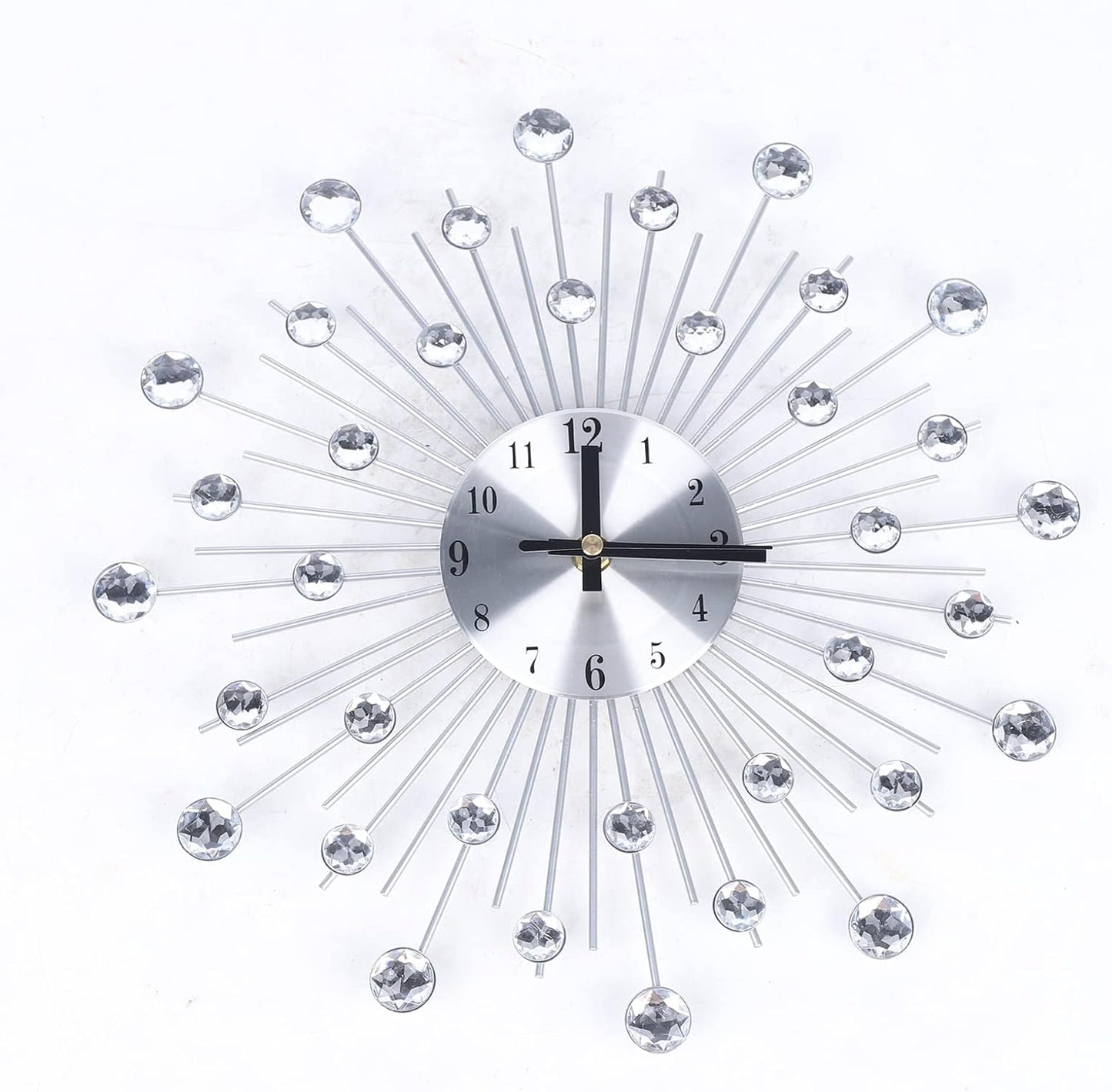 Elegant Modern Crystal Decorative Metal Silent Wall Clock for Home Decor