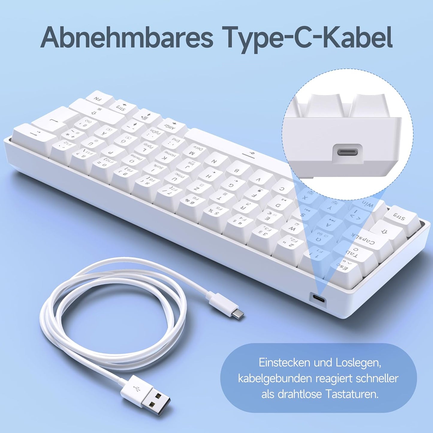 TMKB T61SE Compact Mechanical Gaming Keyboard with Red Switches