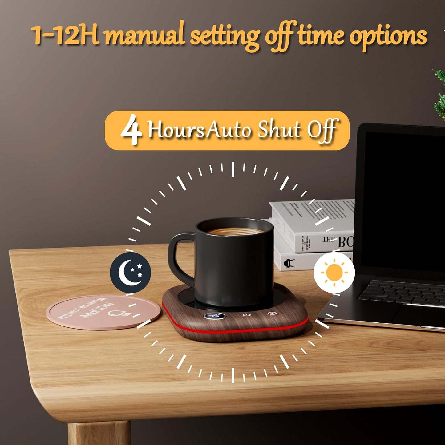 Smart Coffee Mug Warmer with Lighting, 3 Temperature Control, Auto Shut Off