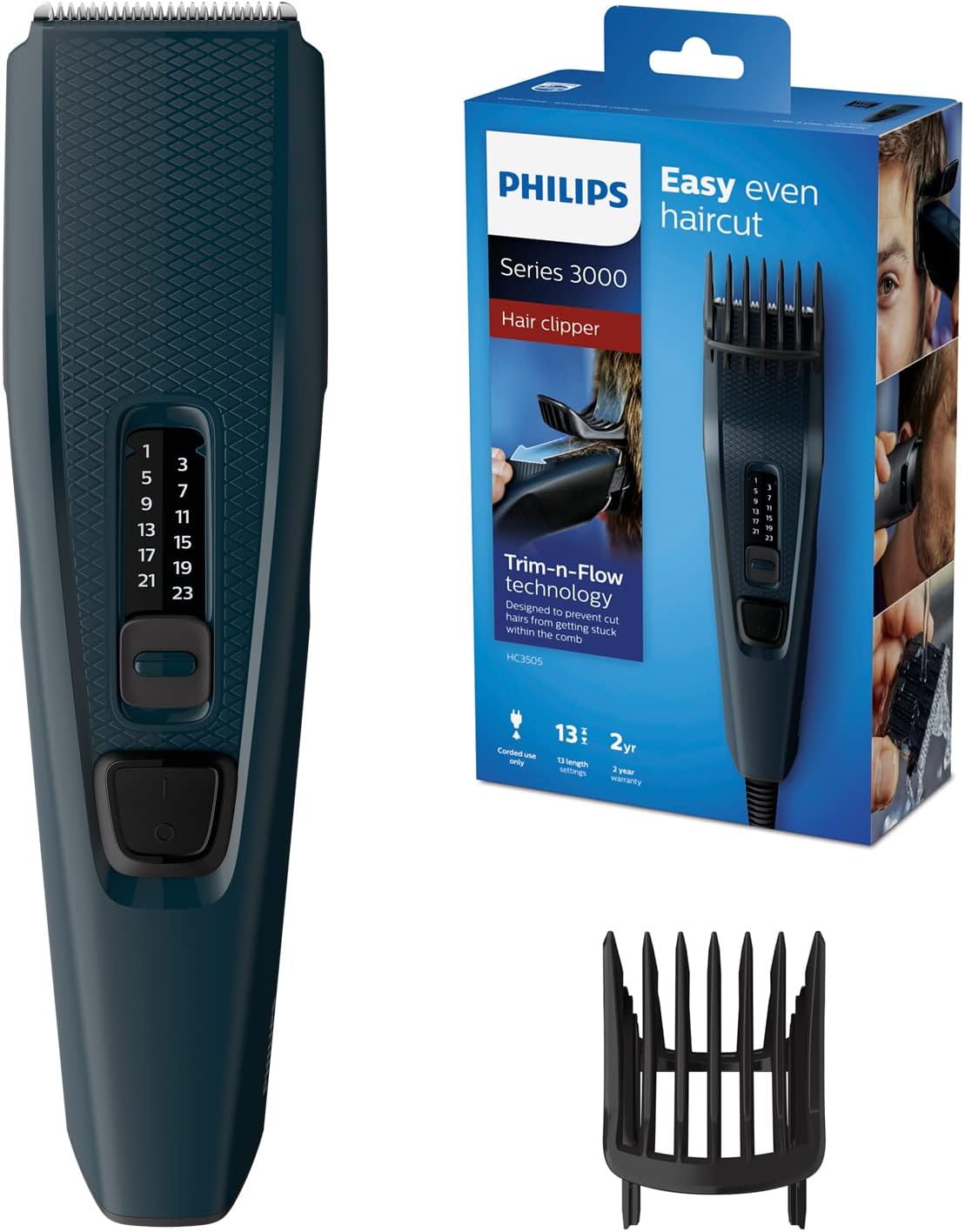Philips Series 3000 Hair Clipper - Easy, Even Hair Cutting