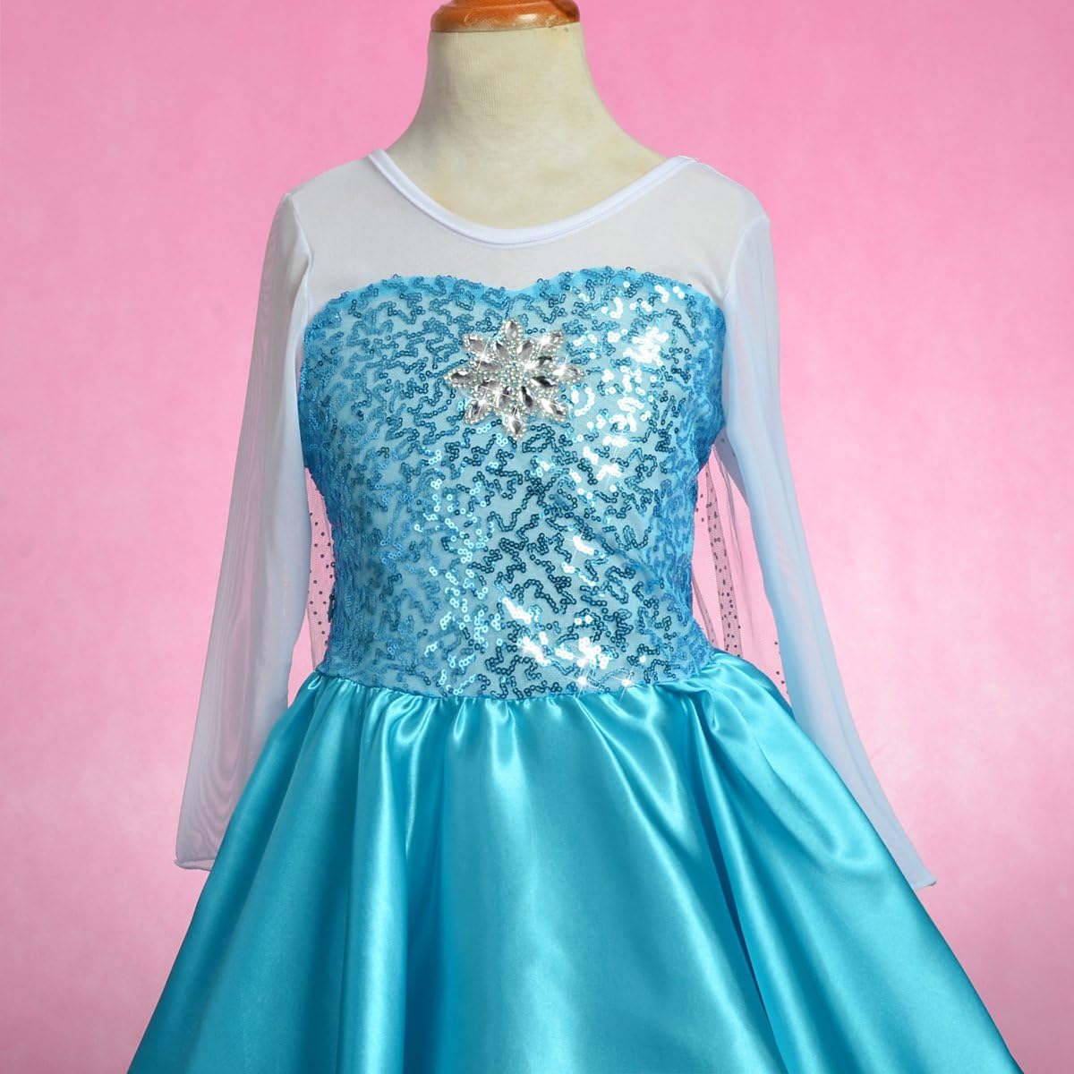 Lito Angels Blue Princess Dress with Sparkling Cape for Girls