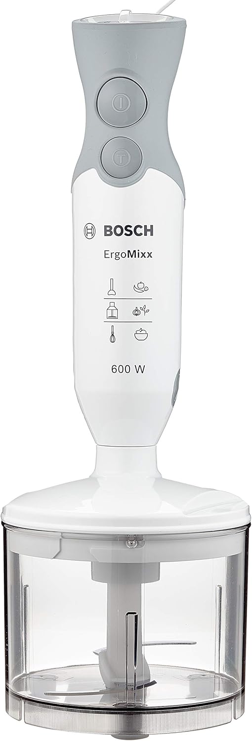 Bosch ErgoMixx 600W Hand Blender: Powerful Immersion Mixer, Whisk, Chopper