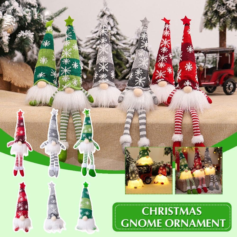 Handcrafted Plush Christmas Elf Ornament with LED Light – Festive Décor