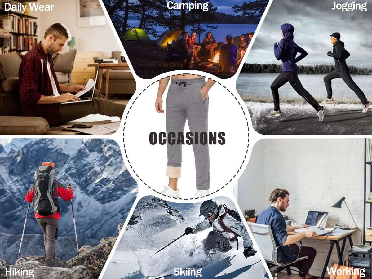 TACVASEN Men's Lined Winter Jogging Pants with Sherpa Lining - Gomix Brands Outlet