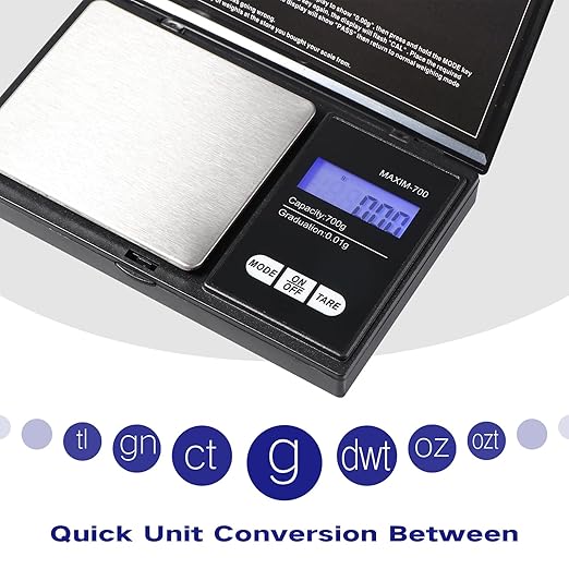 Vinabo Gram Scales Precision Scales 0.01 g Scales Gram 700g/0.01g