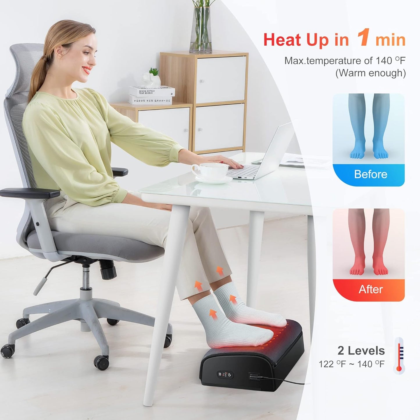Ergonomic Heated Foot Rest