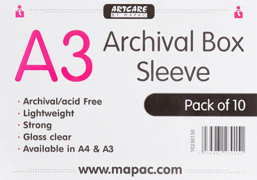 Artcare Clear A3 Archival Box Sleeves – 10 Pack Synthetic