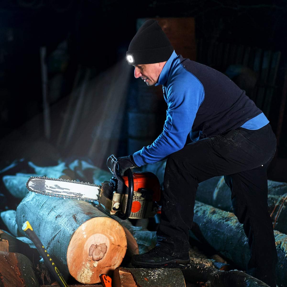 Rechargeable LED Lighted Beanie Hat – Bright Hands-Free Headlamp for Winter