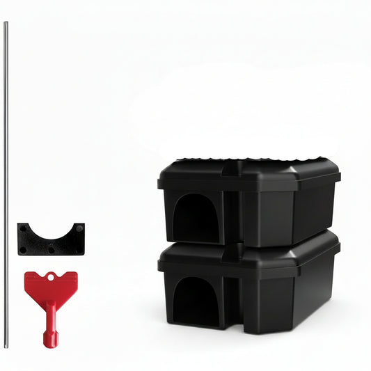Roshield RBBK10 Rat and Mouse Rodent Bait Box 10-Piece Set