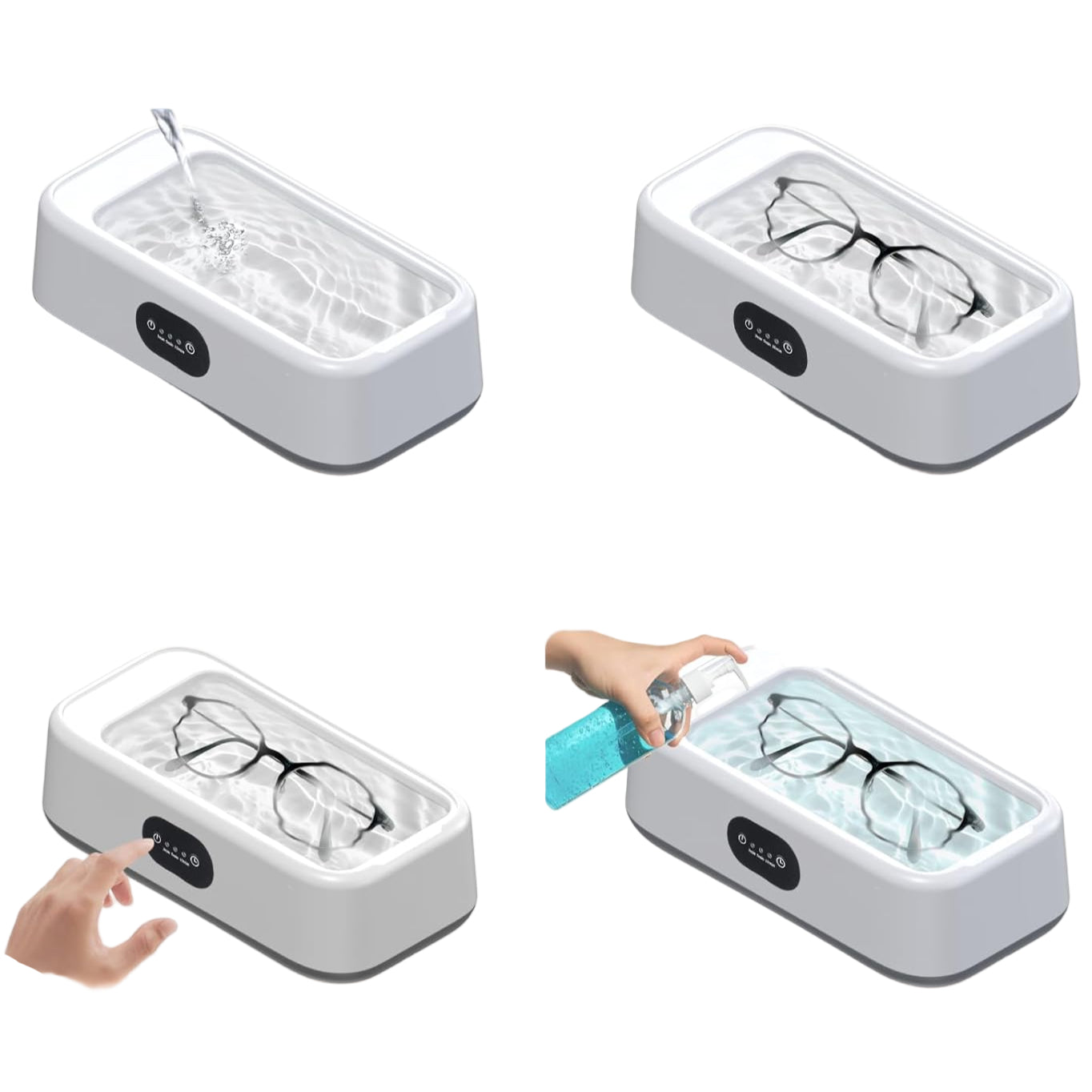 Qwyzor 640ml 49kHz Ultrasonic Cleaner for Jewelry Watches Glasses