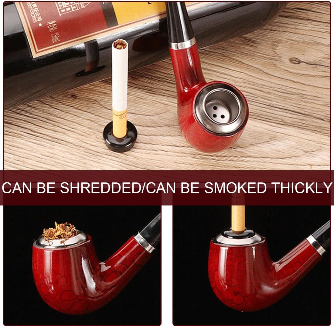 Tomedeks Classic Wooden Tobacco Pipe – Vintage Red Wine Finish