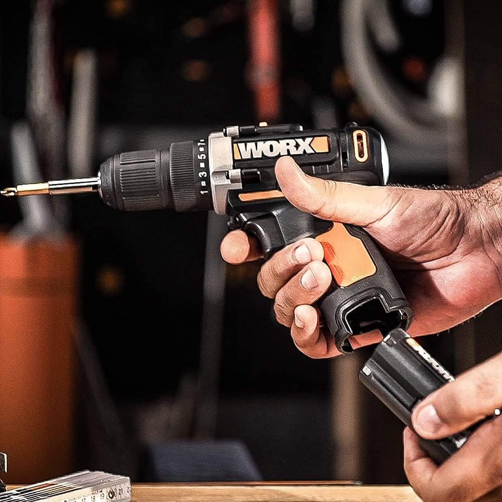 WORX WX128 12V Cordless Drill Driver Kit with 2-Speed & LED Light