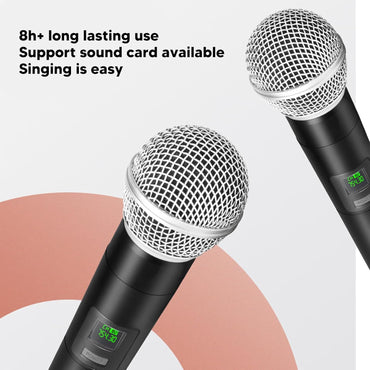 Professional UHF Wireless Handheld Microphone System with Rechargeable Receiver