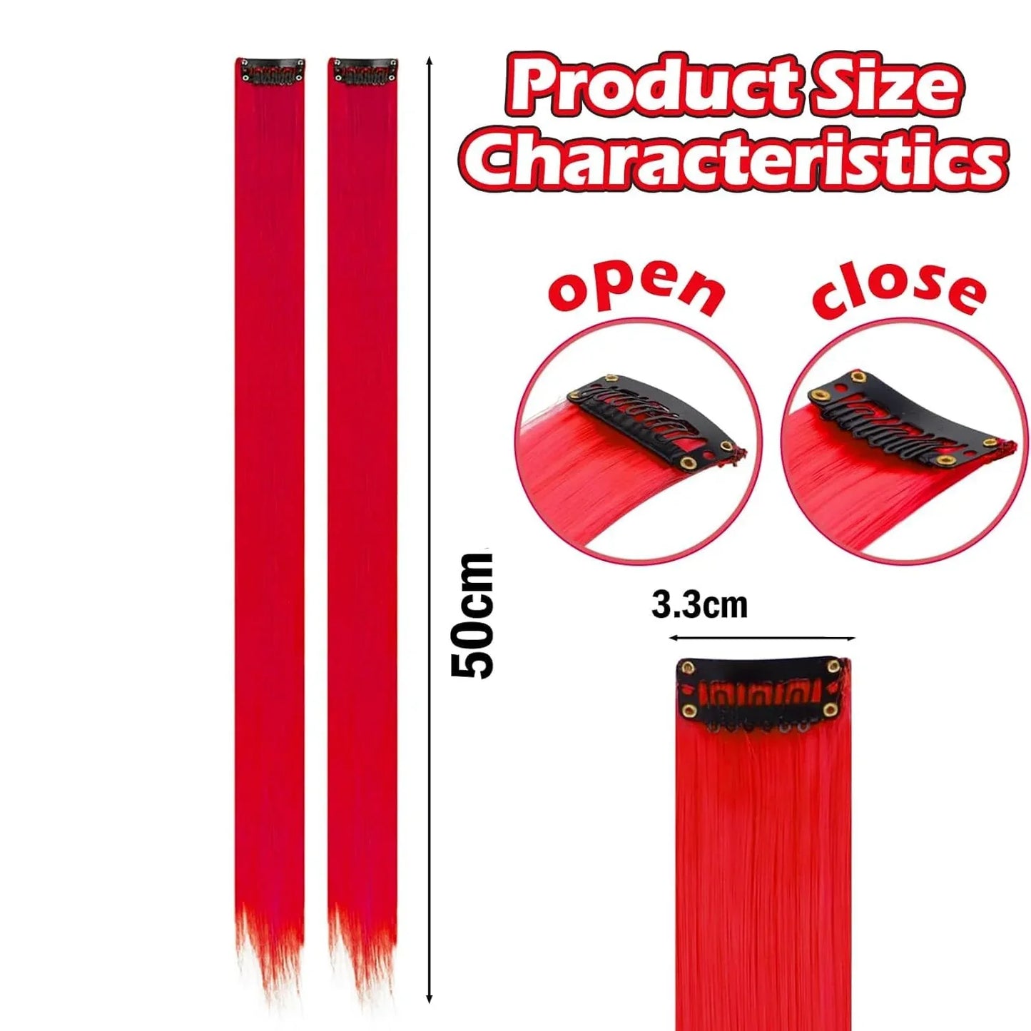 KAIYAYA 2-Piece Clip-In Colored Hair Extensions for Kids and Women - Gomix Brands Outlet