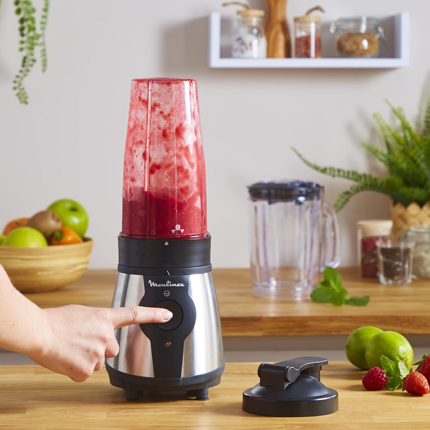 Moulinex Blend & Go Portable Blender: Compact 750ml Travel Bottle Smoothie Maker