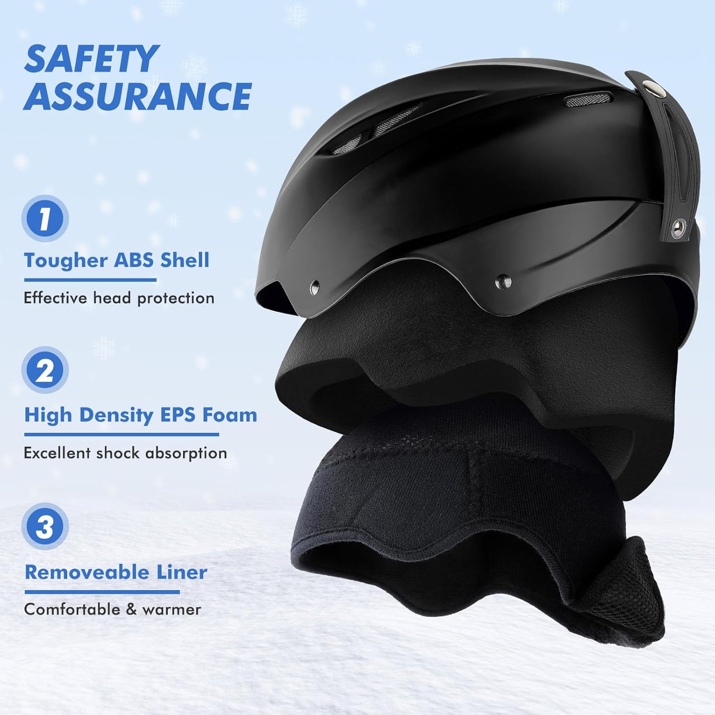 KUYOY Unisex Medium Ski Helmet with Goggle Compatibility