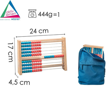WISSNER® Actively Learn 100-Number Red/Blue RE‑Wood Counting Frame - Gomix Brands Outlet