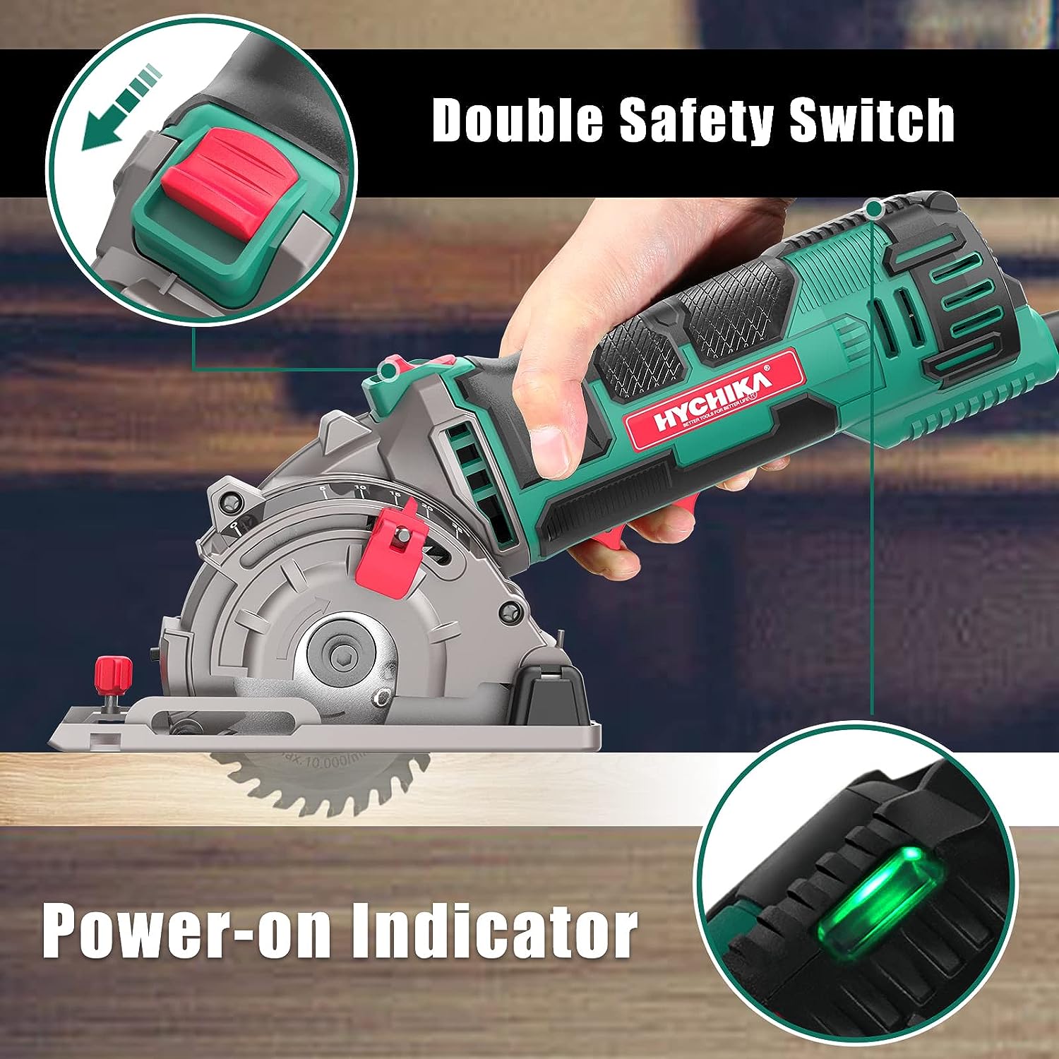 HYCHIKA 500W Mini Circular Saw with Laser Guide