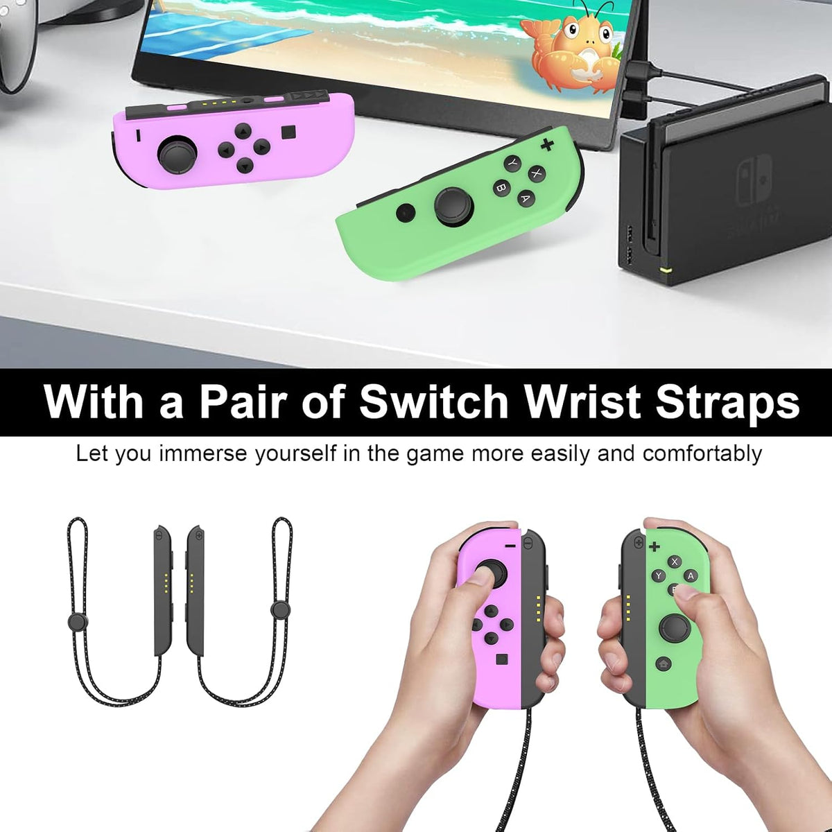 Vinkarpe Wireless Replacement Controller for Switch/OLED/Lite