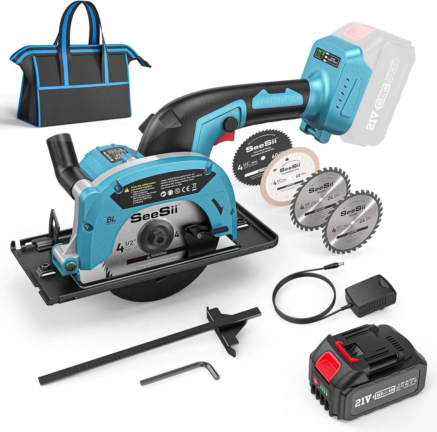 Seesii Mini 4.5" Cordless Circular Saw Kit with Battery - Gomix Brands Outlet
