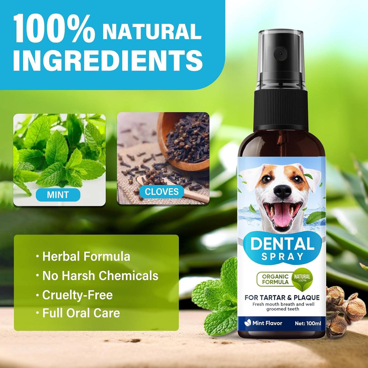 ATUIO Pet Dental Spray for Dogs and Cats 100ml