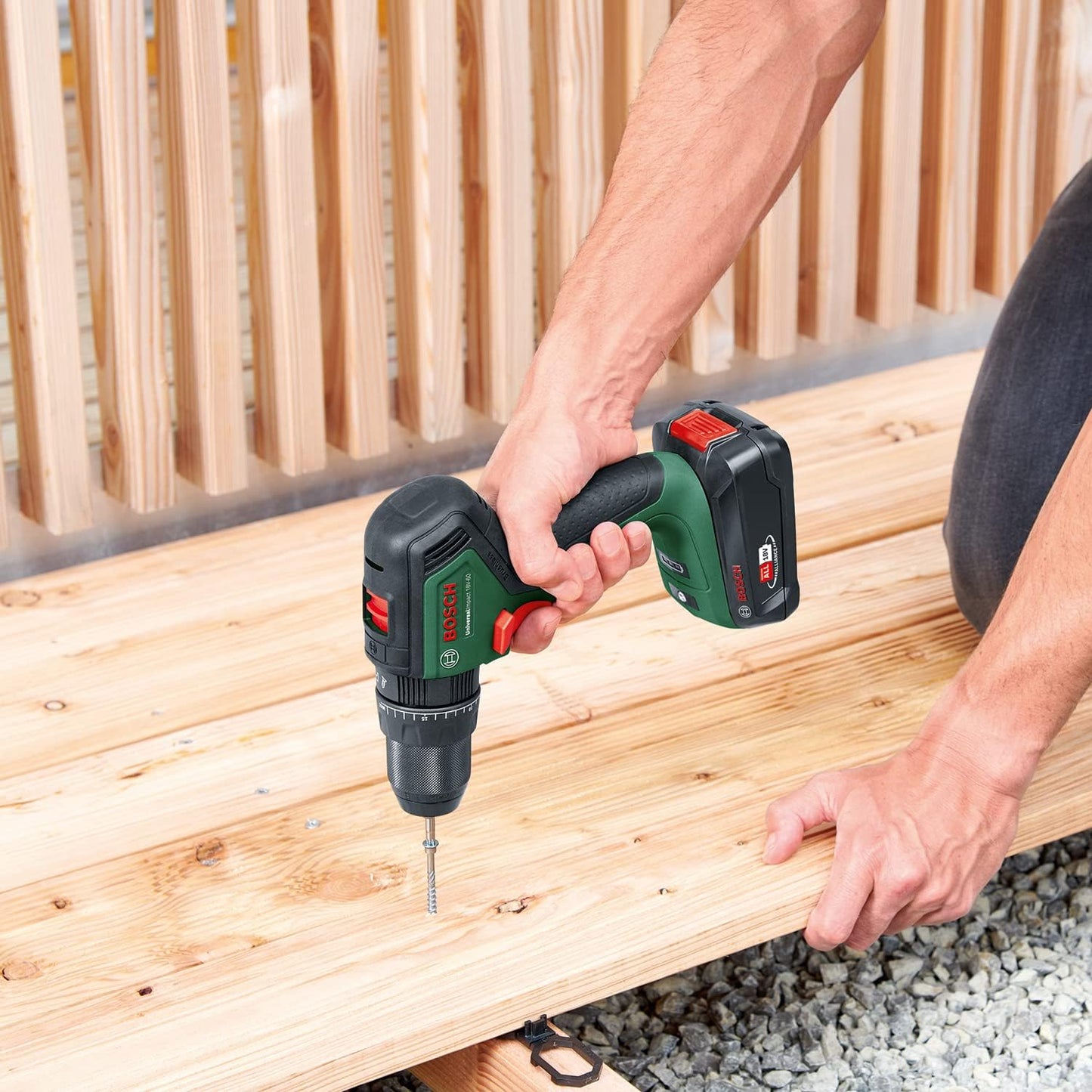 Bosch UniversalImpact 18V Cordless Combi Drill Kit with Dual 1.5Ah Batteries
