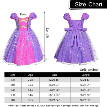 Discoball Rapunzel Princess Costume for Girls with Crown and Wand