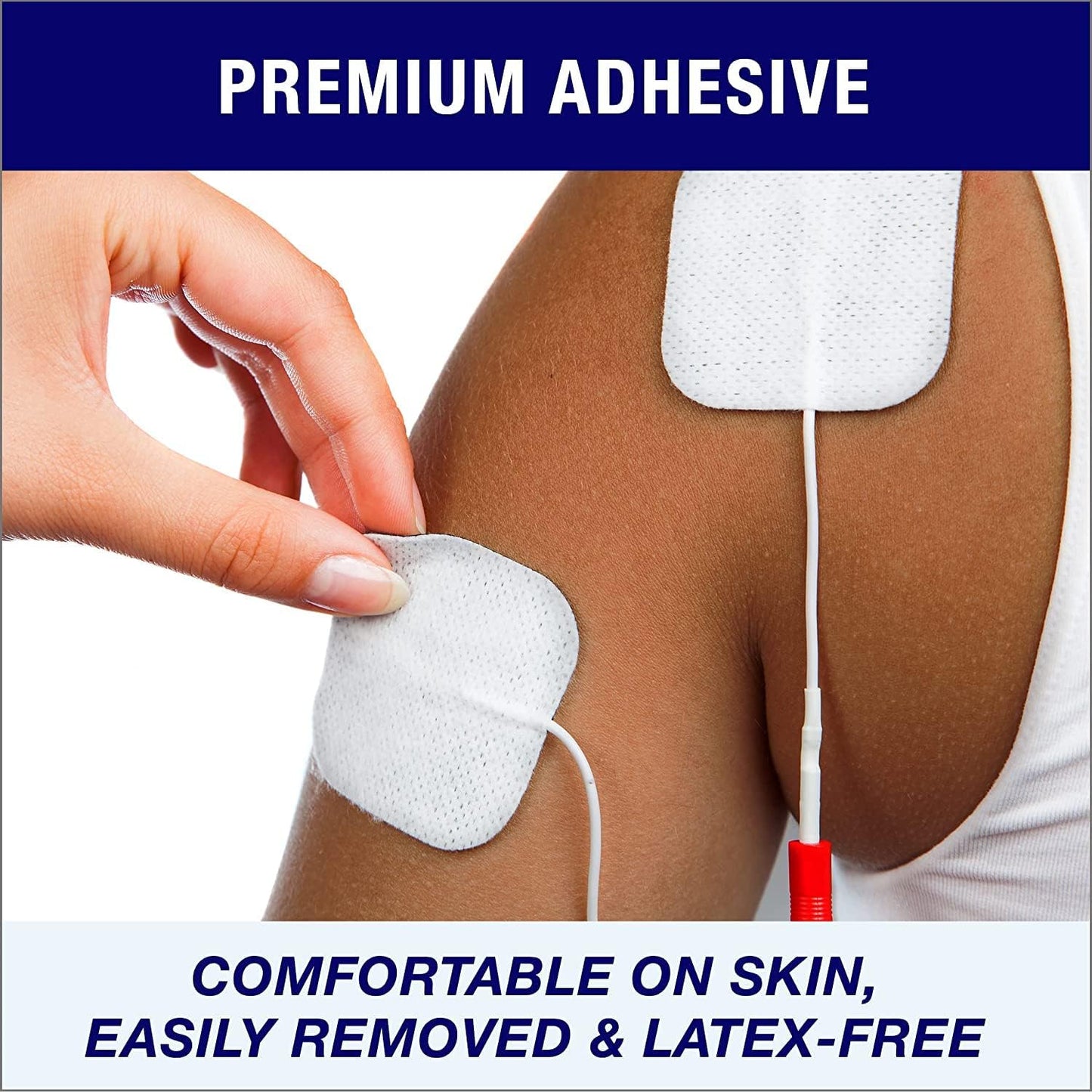 Frogetu 5x5 cm Reusable TENS/EMS Self‑Adhesive Electrode Pads