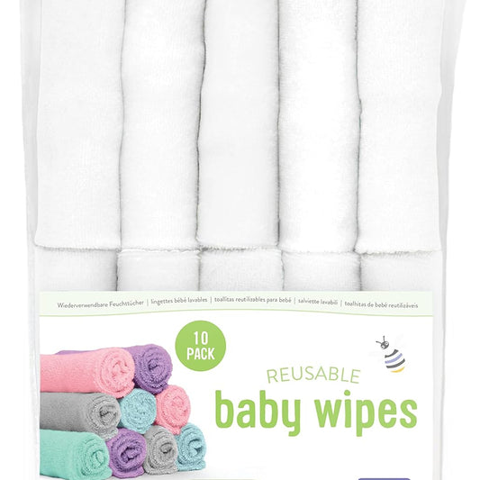 Bambino Mio Reusable Baby Wipes – Eco‑Friendly, Washable, Pack of 10